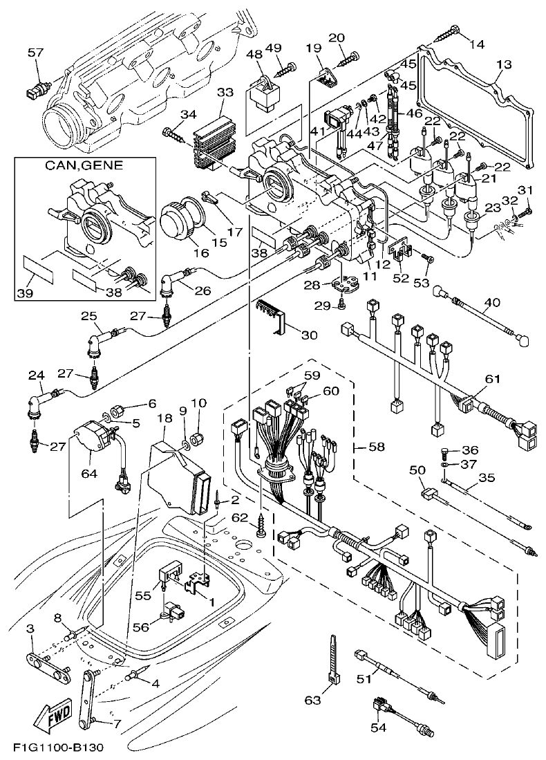 Yamaha F1G1 ELECTRICAL 1 parts diagram